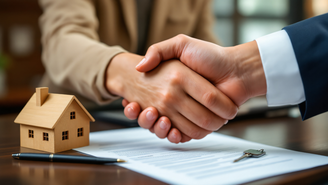 Real estate closing handshake for Central NH transaction